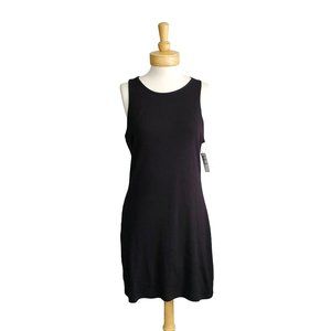 BP. NWT Nordstrom Black Crew Neck Sleeveless Ribbed Knit Mini Dress Sz Large